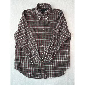 Ralph Lauren Classic Fit Non Iron Plaid Button Down Shirt Men 17 1/2 32/33